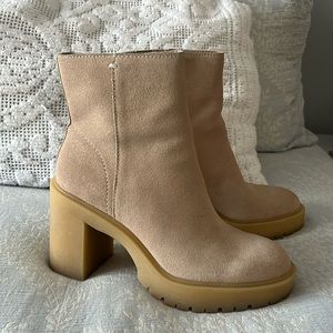 Dolce Vita gum sole platform booties.